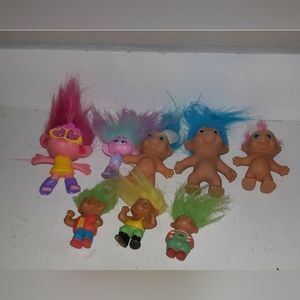 Lot of 8 Troll Doll/ Figurines